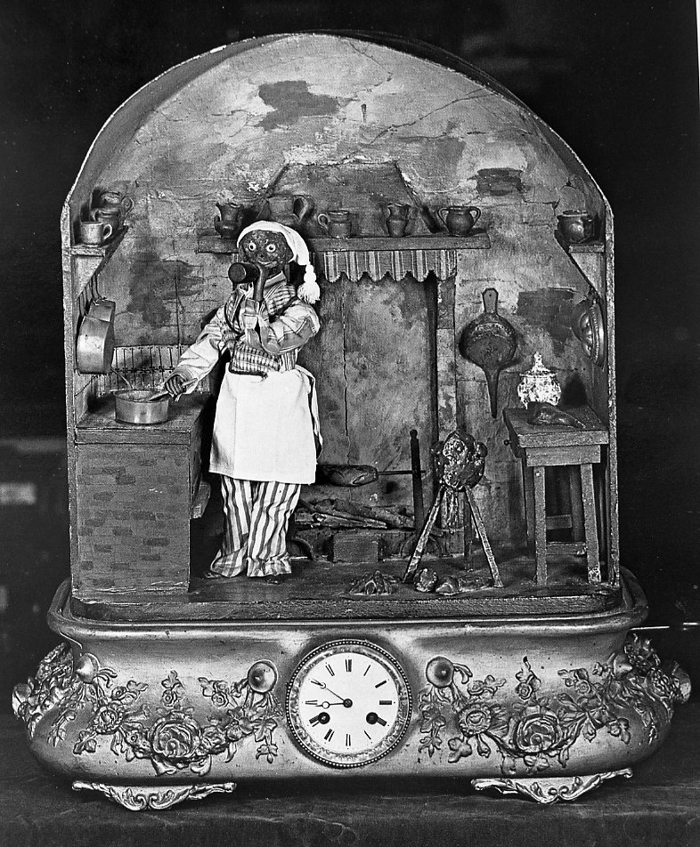 scimmia in cucina (automa) - produzione europea (sec. XIX)
