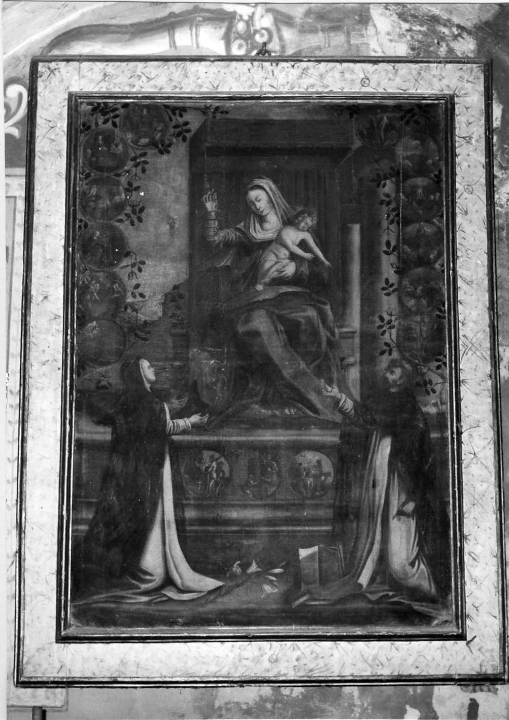 Madonna del Rosario con San Domenico e Santa Caterina da Siena (pala d'altare) - ambito forlivese (sec. XIX)