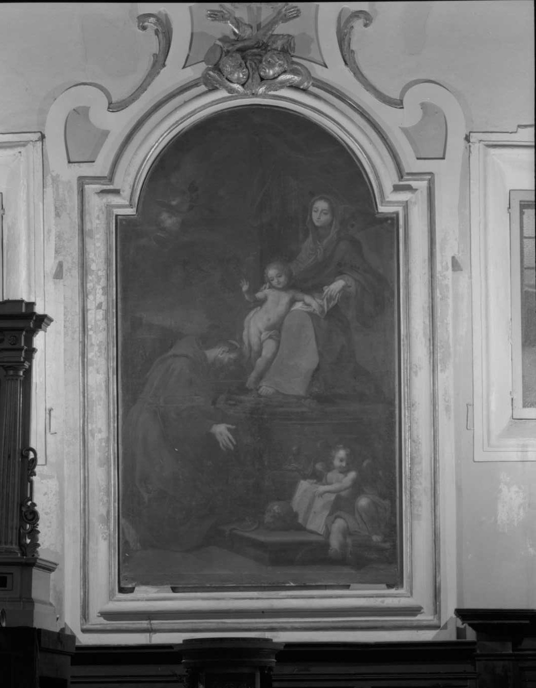 Madonna con Bambino e San Francesco (dipinto) di Caccianiga Francesco (sec. XVIII)