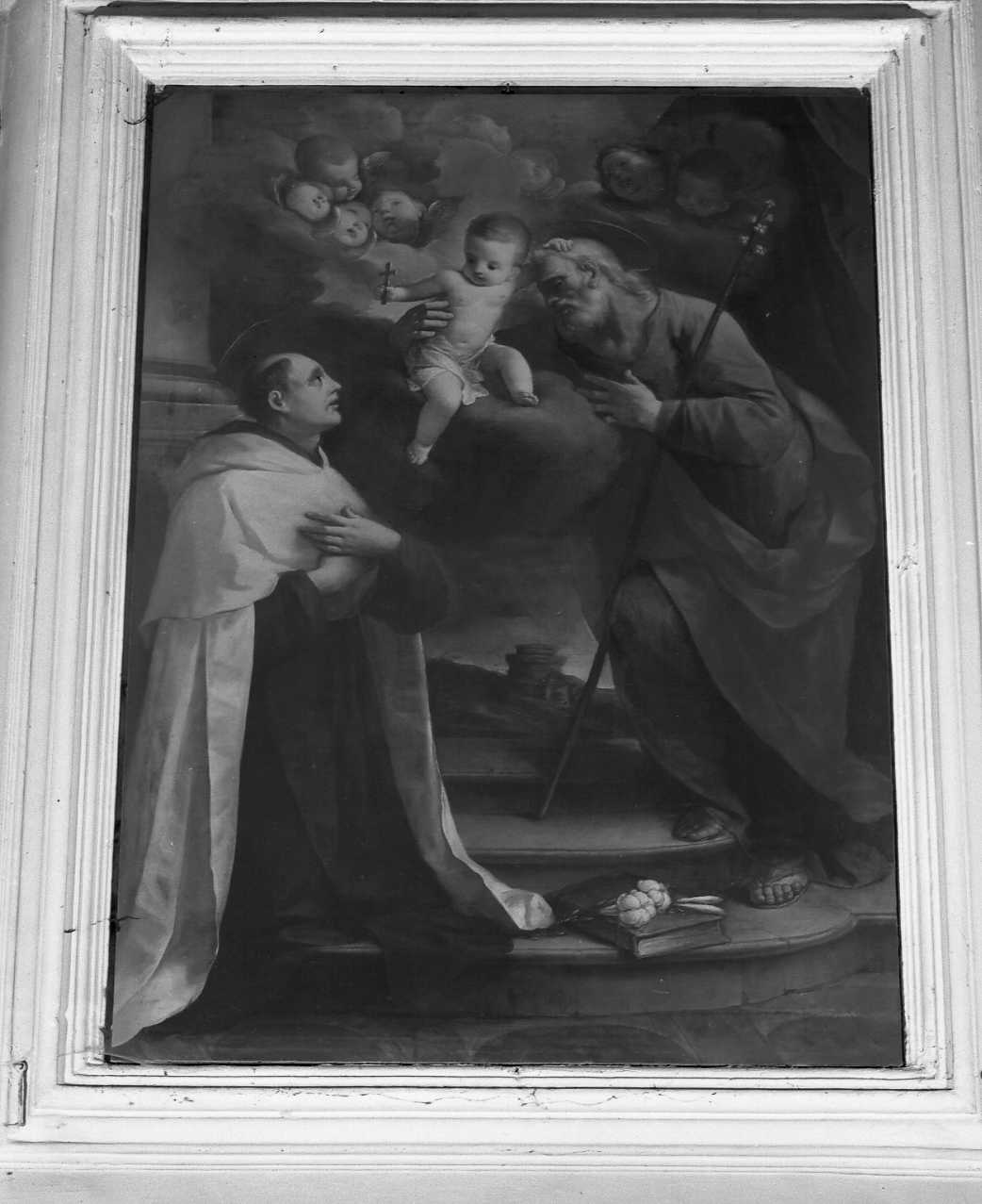 San Giuseppe col Bambino appaiono al Beato Carmelitano Fiorentino Angelo Mazzingiai (dipinto) di Belloni Antonio (primo quarto sec. XVIII)