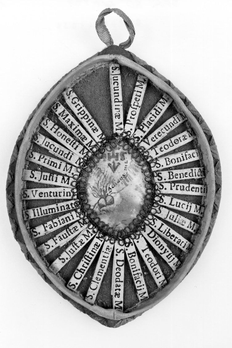 reliquiario a capsula - a medaglione - produzione romagnola (sec. XIX)