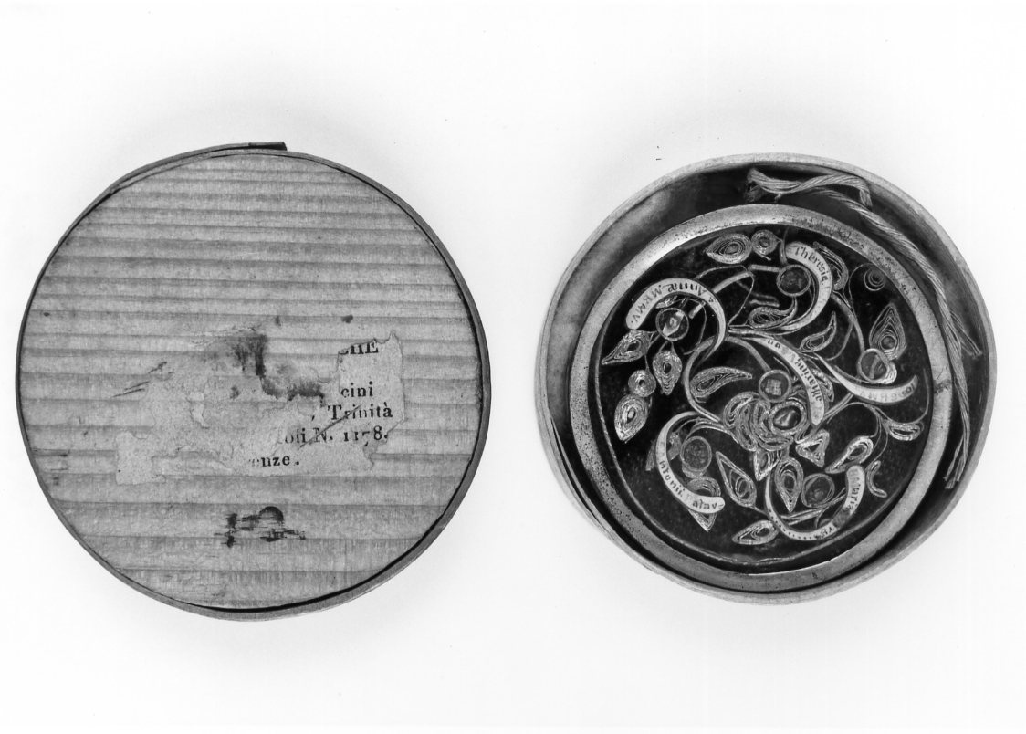 reliquiario a capsula - a medaglione - produzione romagnola (sec. XIX)