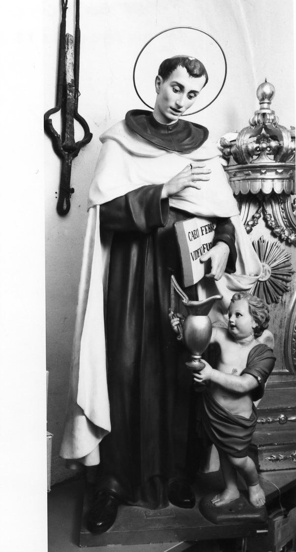 Sant'Alberto carmelitano e un angelo (statua) - produzione romagnola (primo quarto sec. XX)