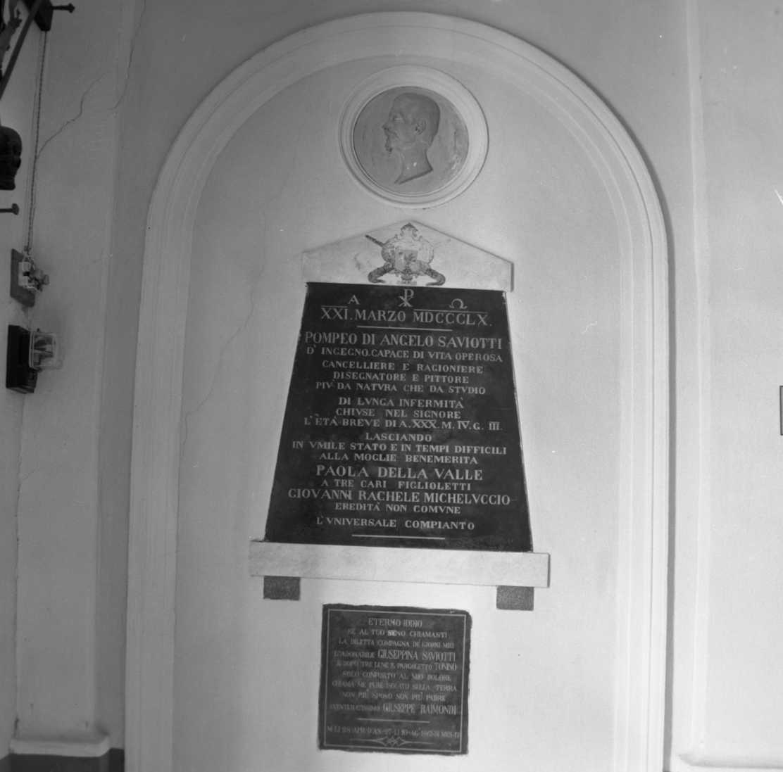 Ritratto del pittore Pompeo Saviotti, ritratto d'uomo di profilo (memoria) - bottega romagnola (sec. XIX)