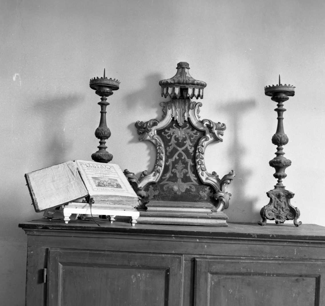 tronetto per esposizione eucaristica, elemento d'insieme - bottega romagnola (fine/inizio secc. XVII/ XVIII)