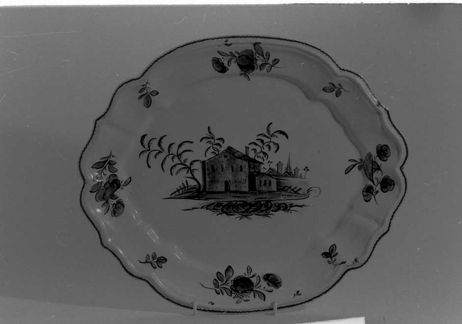 motivo decorativo a casotto (vassoio) - manifattura Ferniani (seconda metà sec. XVIII)