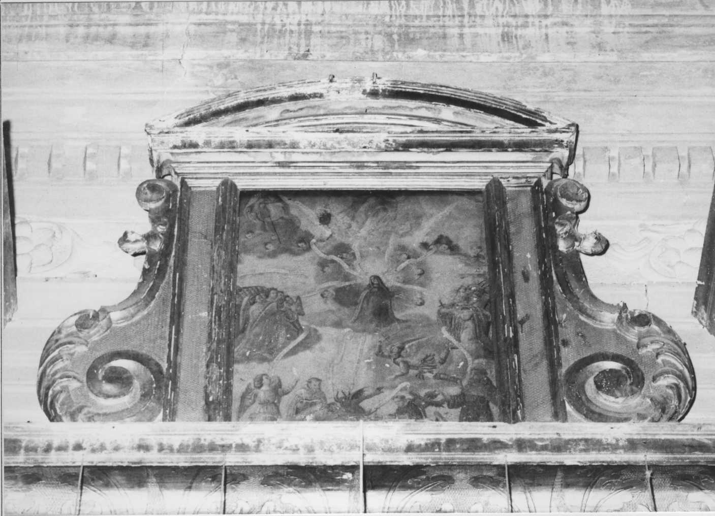 Trinità con Assunta, angeli, martiri e santi (dipinto) - ambito romagnolo (inizio sec. XVII)