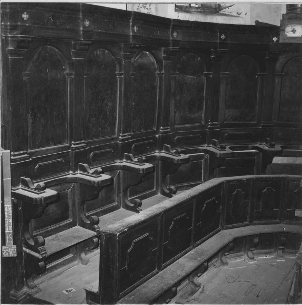 stalli del coro, insieme - bottega romagnola (secc. XVII/ XVIII)