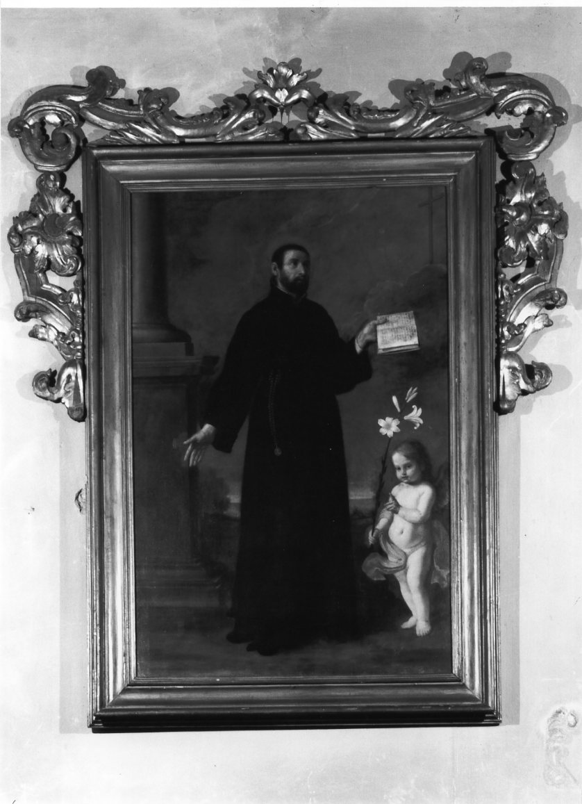 San Gaetano da Thiene con angioletto, Santo (dipinto) di Nagli Francesco detto Centino (metà sec. XVII)