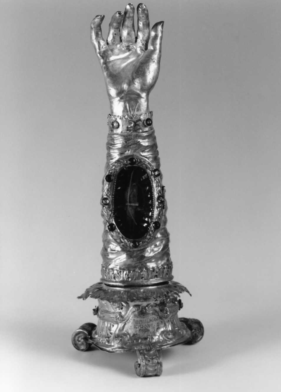 reliquiario antropomorfo - a braccio - manifattura romagnola (sec. XVIII)
