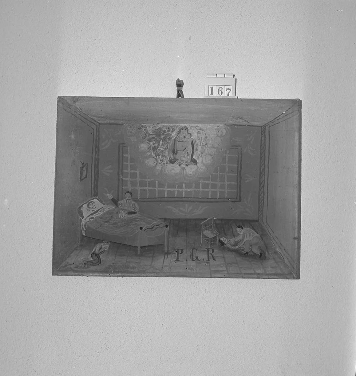 Madonna con Bambino/ miracolo della Madonna (ex voto) - ambito emiliano-romagnolo (seconda metà sec. XIX)