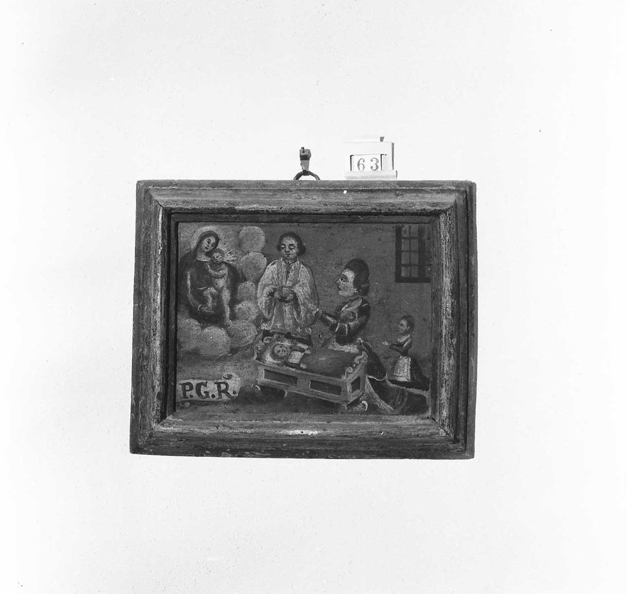 Madonna con Bambino/ miracolo della Madonna (ex voto) - ambito emiliano-romagnolo (sec. XVIII)