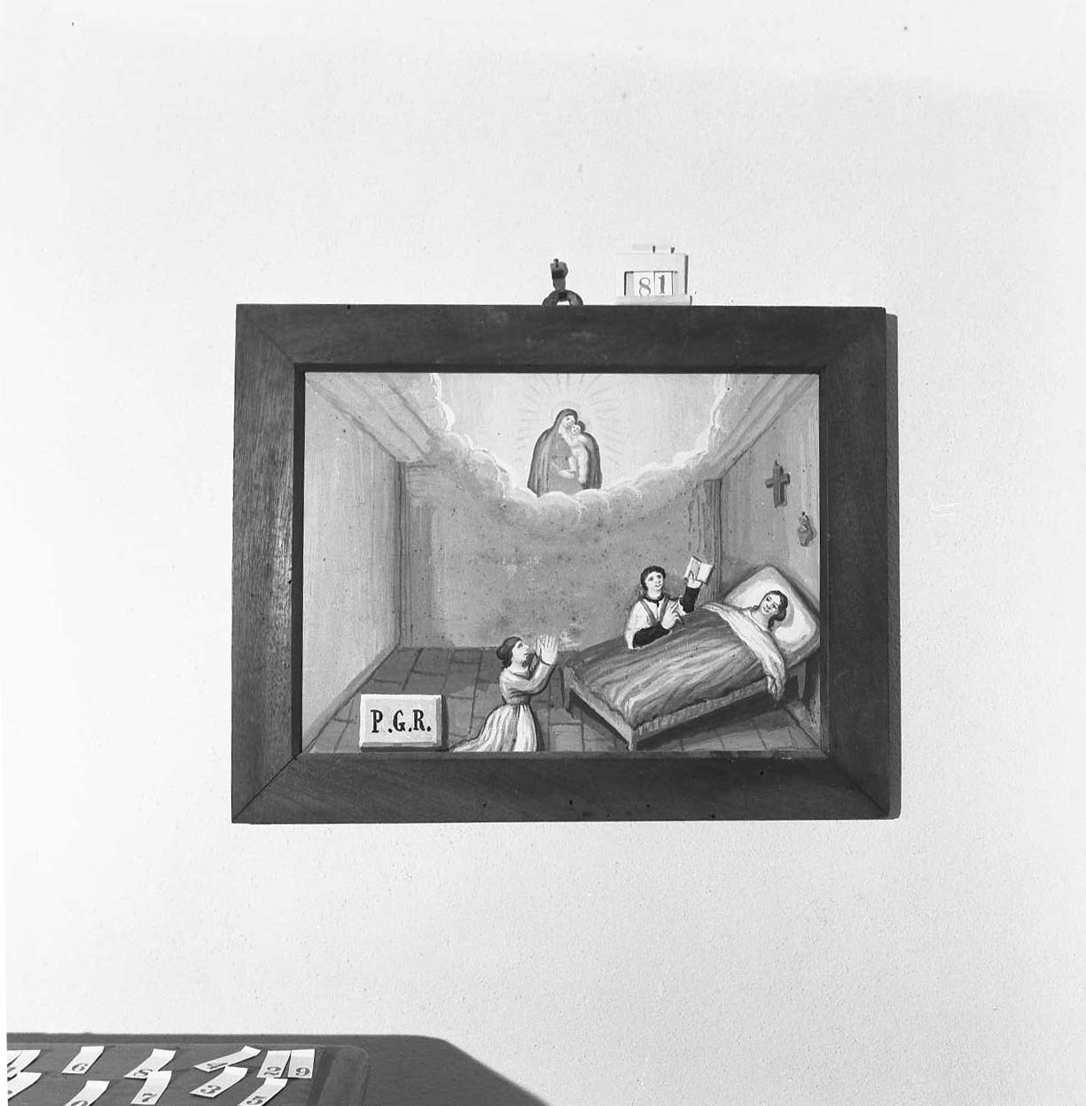 Madonna con Bambino/ miracolo della Madonna (ex voto) - ambito emiliano-romagnolo (prima metà sec. XIX)