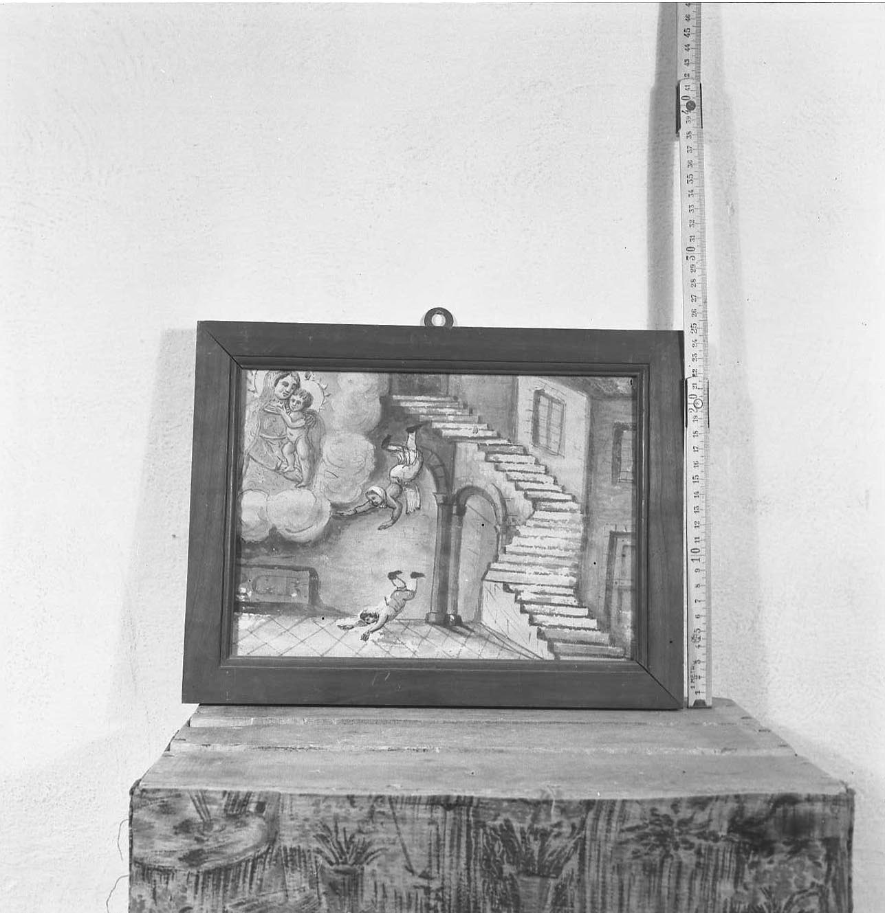 Madonna con Bambino/ miracolo della Madonna (ex voto) - ambito emiliano-romagnolo (prima metà sec. XIX)