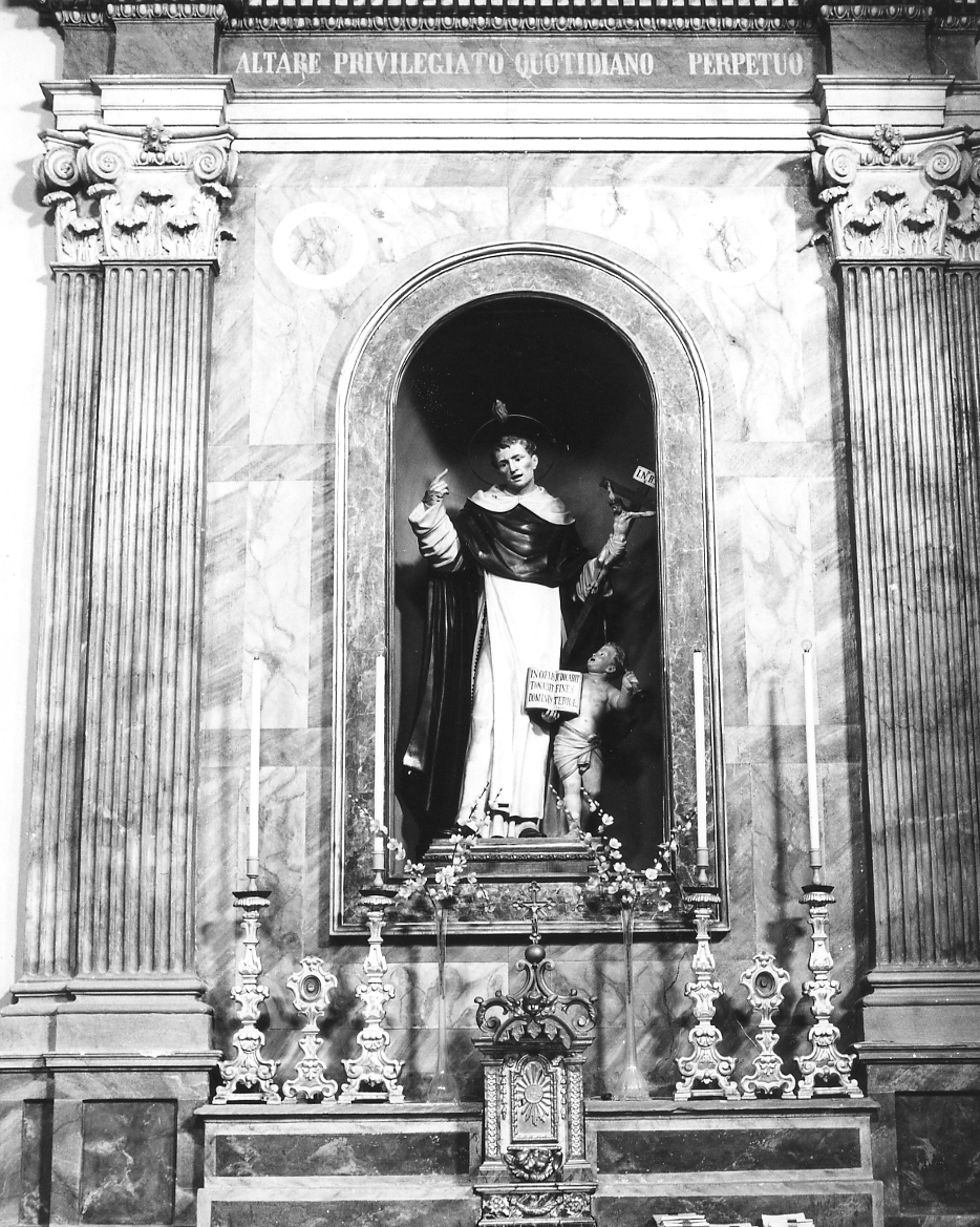San Vincenzo Ferrer predica/ Cristo crocifisso/ putto (statua) - ambito faentino (prima metà sec. XIX)