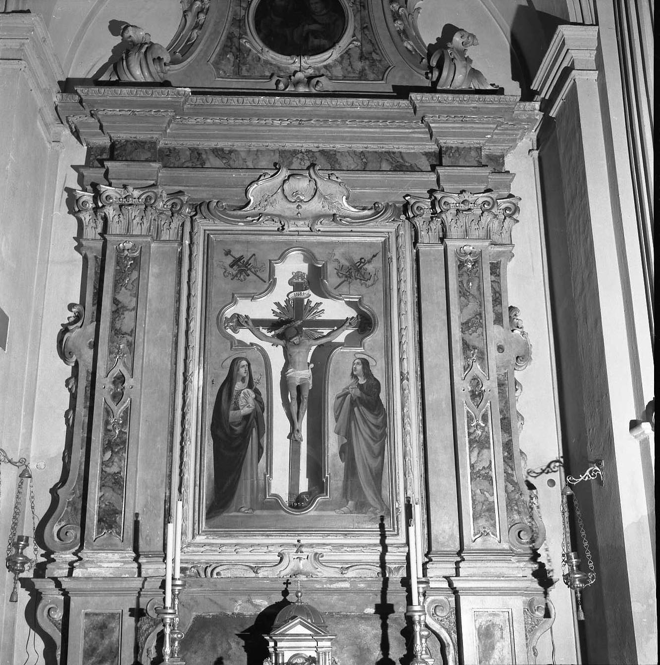Madonna Addolorata e san Giovanni (paliotto) di Bertazzoni Giovanni, Maletta Giovanni (sec. XVIII)