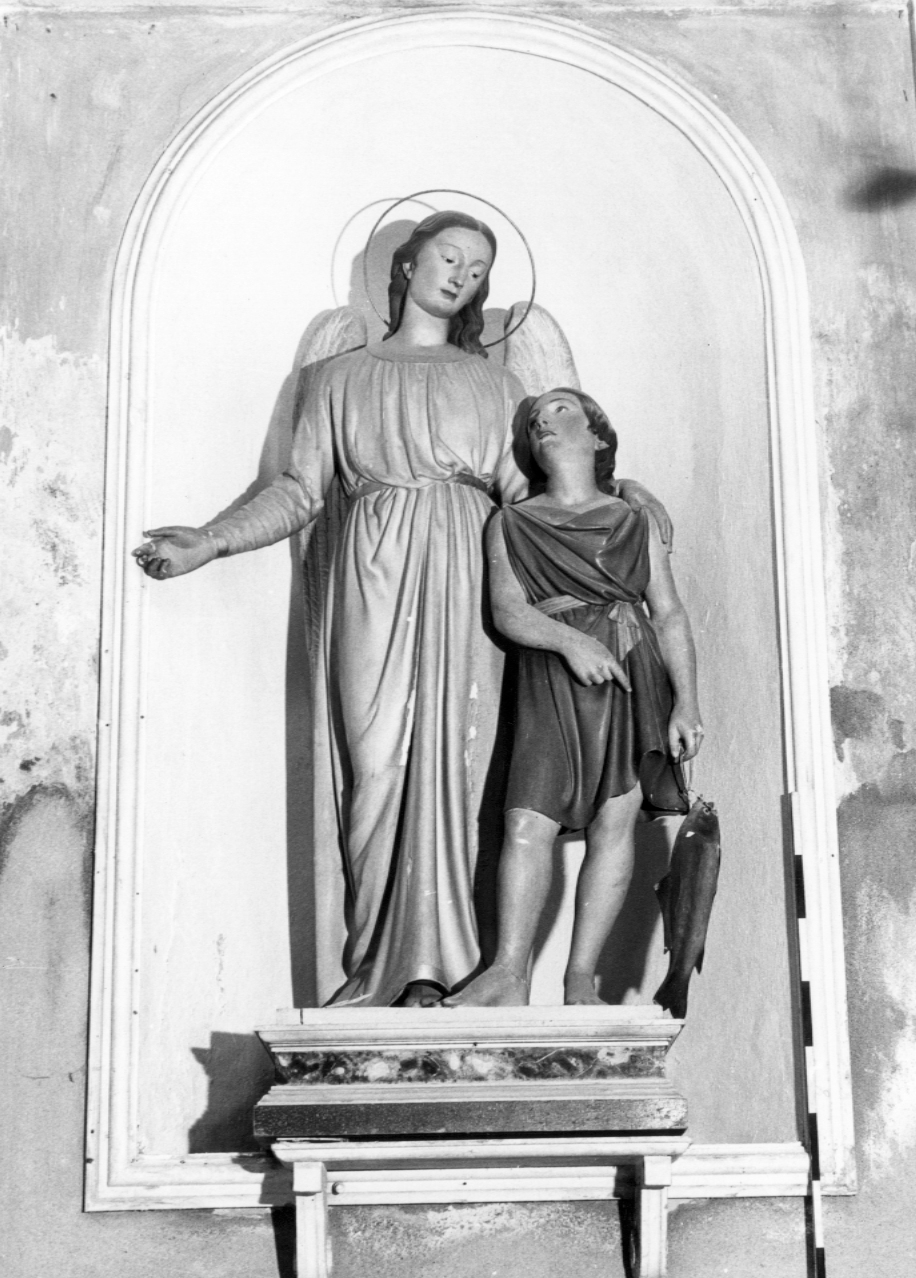 Tobia e San Raffaele arcangelo (scultura) - bottega emiliano-romagnola (seconda metà sec. XIX)