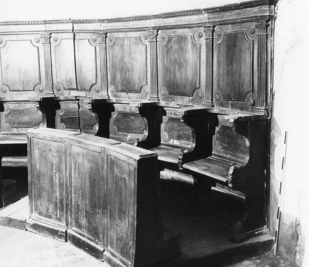 stalli del coro - bottega emiliano-romagnola (fine/inizio secc. XVII/ XVIII)