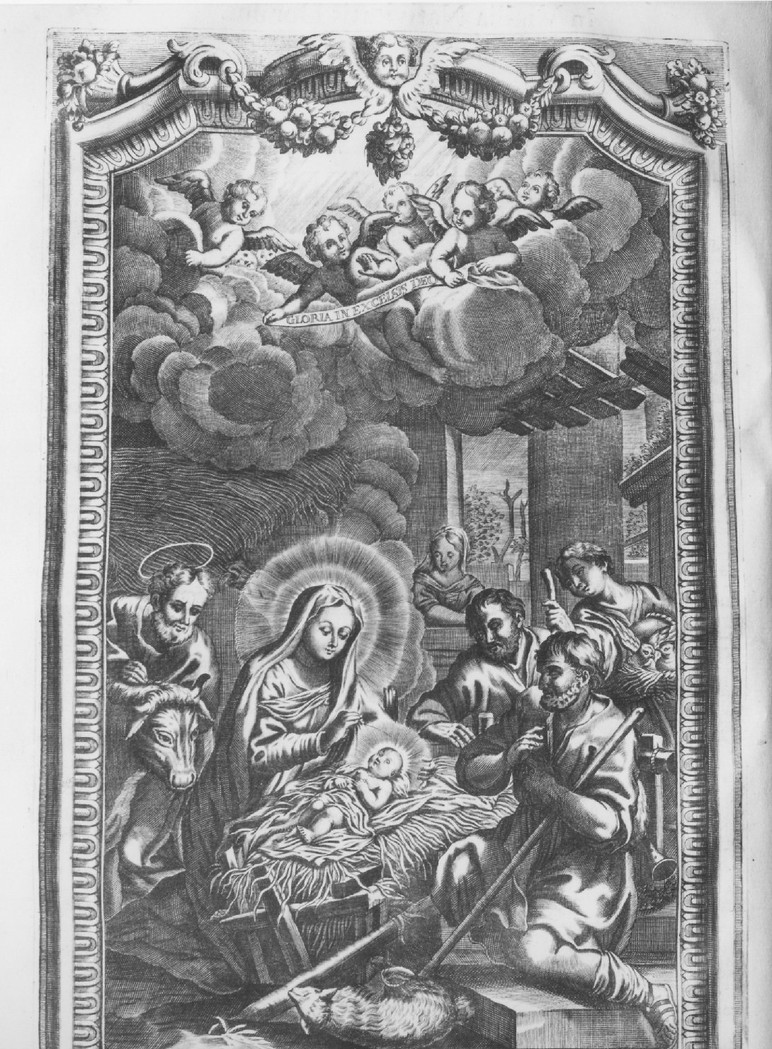 natività di Gesù (decorazione a incisione, elemento d'insieme) di Pezzana Nicola, Piccini Isabella (sec. XVIII)