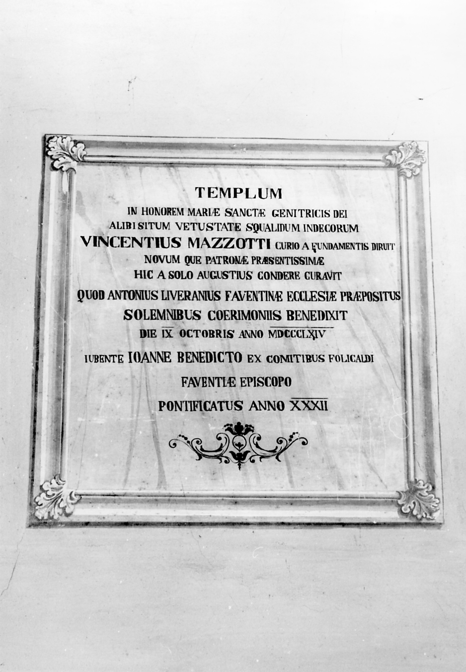 lapide con epigrafe (dipinto) - ambito emiliano-romagnolo (sec. XIX)