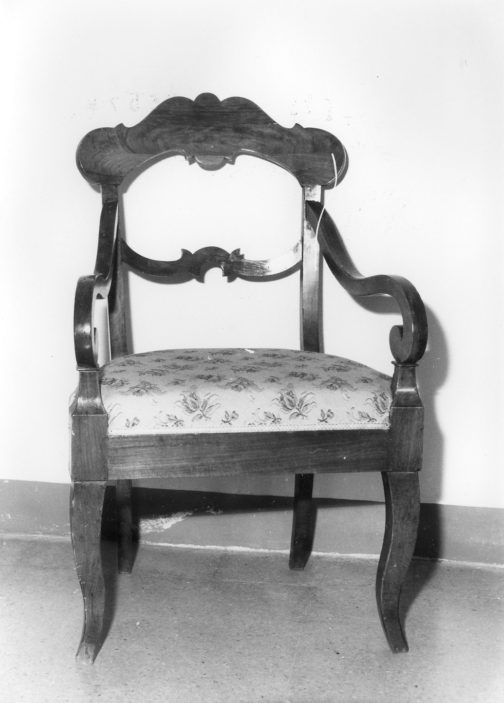 sedia - a braccioli - manifattura emiliano-romagnola (sec. XIX)