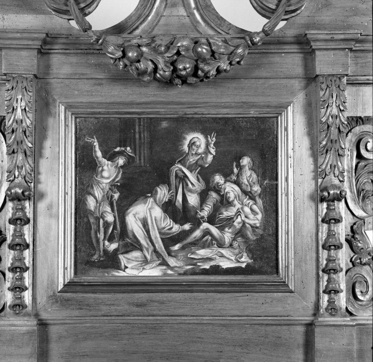 Resurrezione di Lazzaro (dipinto, elemento d'insieme) di Menegatti Giuseppe (sec. XVII)