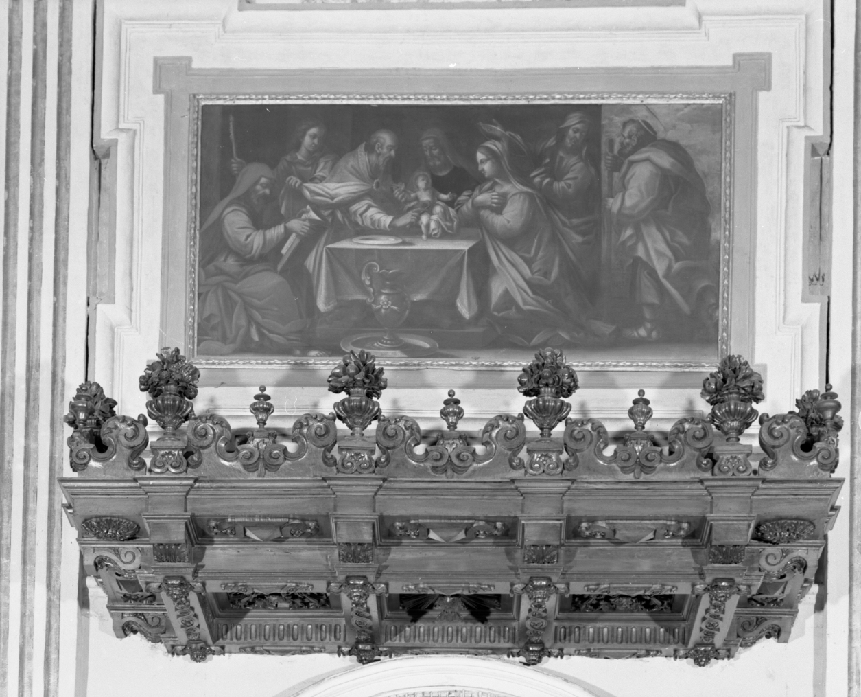circoncisione di Gesù Bambino (dipinto, elemento d'insieme) di Mezzogori Cesare (sec. XVII)