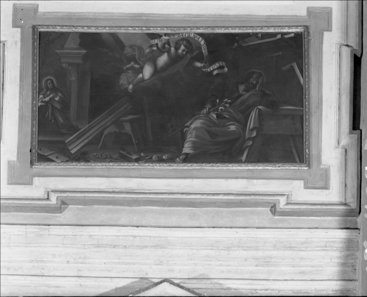 sogno di San Giuseppe (dipinto, elemento d'insieme) di Mezzogori Cesare (sec. XVII)