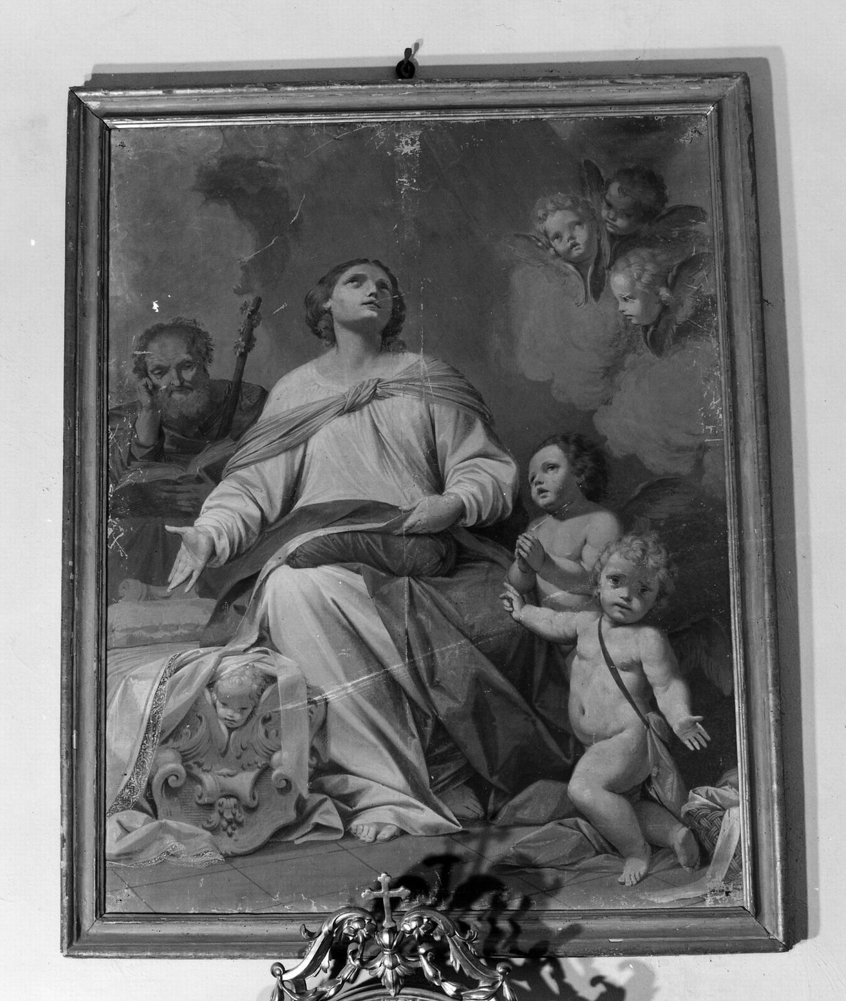 Madonna, San Giuseppe e due angeli (dipinto) di Bigari Vittorio Maria (prima metà sec. XVIII)