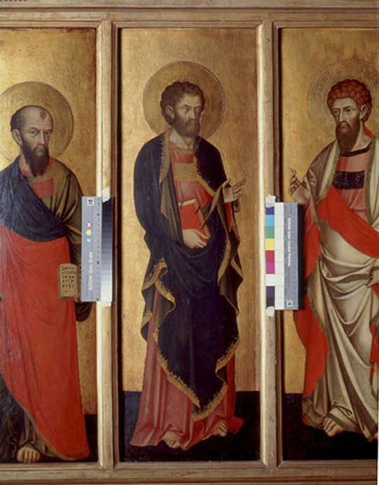 Apostolo con libro (dipinto, elemento d'insieme) di Stefano di Sant' Agnese (attribuito) (ultimo quarto sec. XIV)