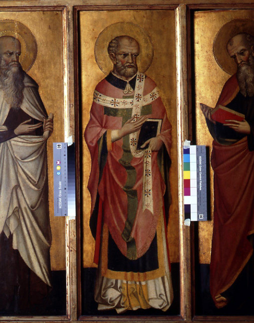 Santo sacerdote (Sant'Apollinare ?) (dipinto, elemento d'insieme) di Stefano di Sant' Agnese (attribuito) (ultimo quarto sec. XIV)