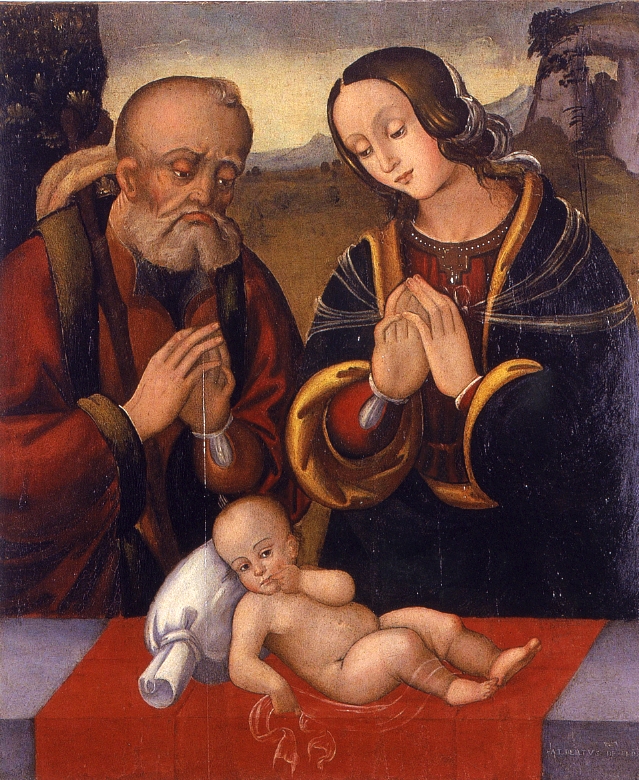 Sacra famiglia (dipinto) di Alberto da Ferrara (fine/inizio secc. XV/ XVI)