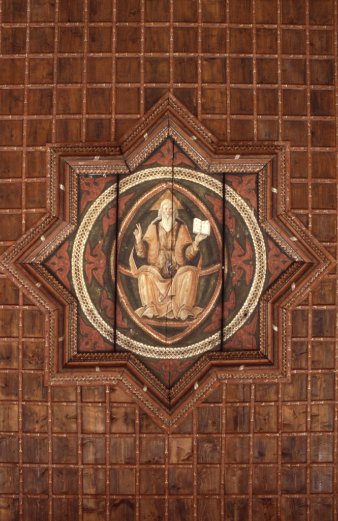 Dio Padre benedicente (dipinto, elemento d'insieme) di Maestro dagli occhi ammiccanti (sec. XV)