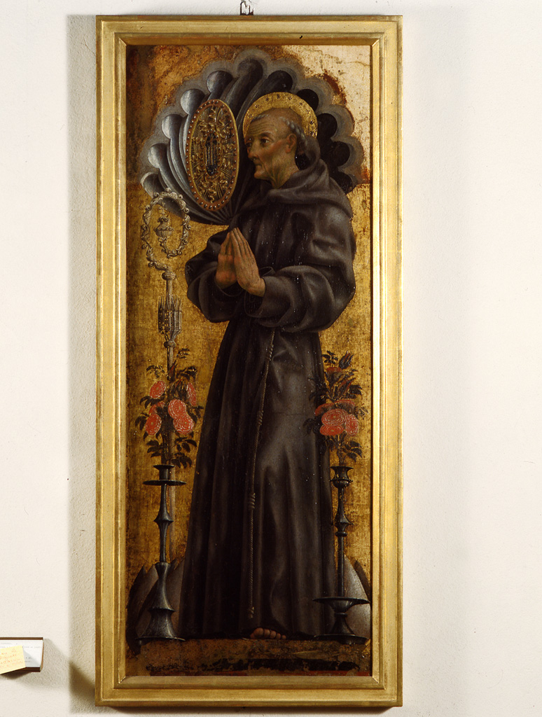 San Bernardino da Siena (dipinto, elemento d'insieme) di Pannonio Michele (sec. XV)