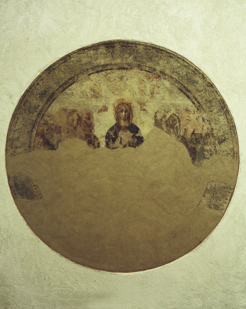 Pentecoste (dipinto murale, elemento d'insieme) di Panetti Domenico (attribuito) (secc. XV/ XVI)