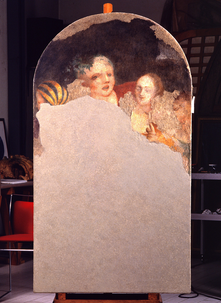 tre figure (dipinto, elemento d'insieme) di Aspertini Amico (attribuito) (sec. XVI)