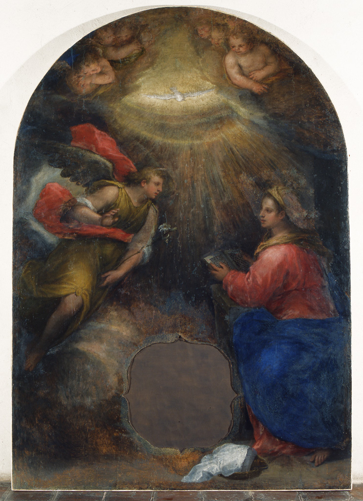 Annunciazione (dipinto) di Filippi Sebastiano detto Bastianino (sec. XVI)