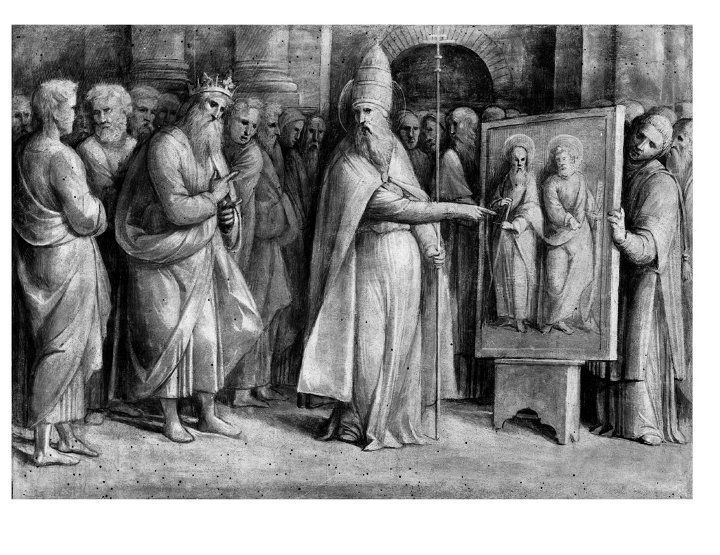 San Silvestro mostra a Costantino le immagini di San Pietro e San Paolo (dipinto, elemento d'insieme) di Tisi Benvenuto detto Garofalo (sec. XVI)