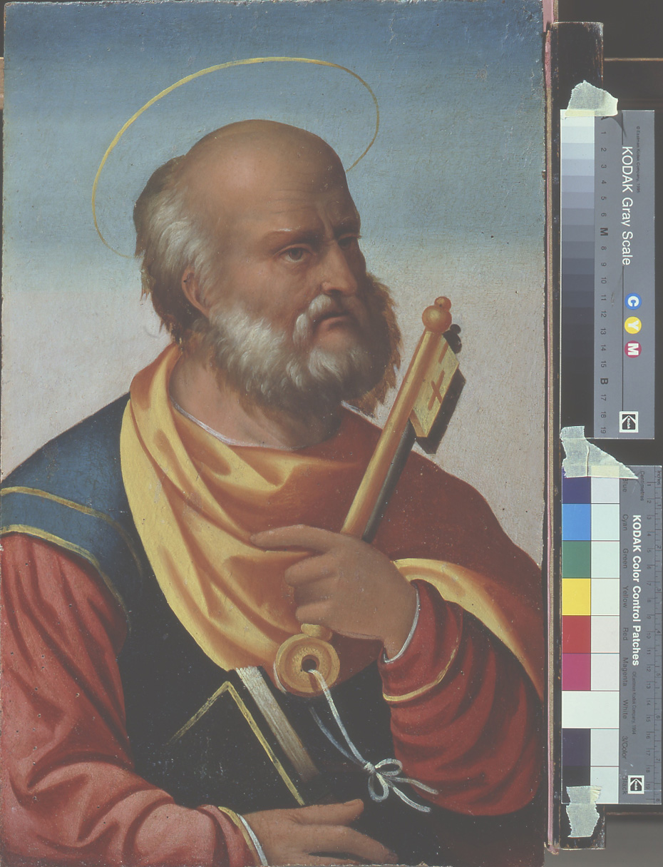 San Pietro (dipinto, elemento d'insieme) di Maestro dei Dodici Apostoli (sec. XVI)
