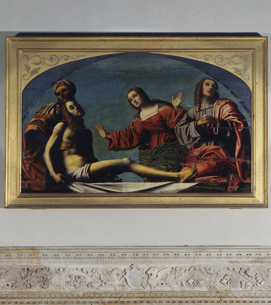 Compianto sul Cristo morto (dipinto, elemento d'insieme) di Benvenuti Giovanni Battista (sec. XVI)