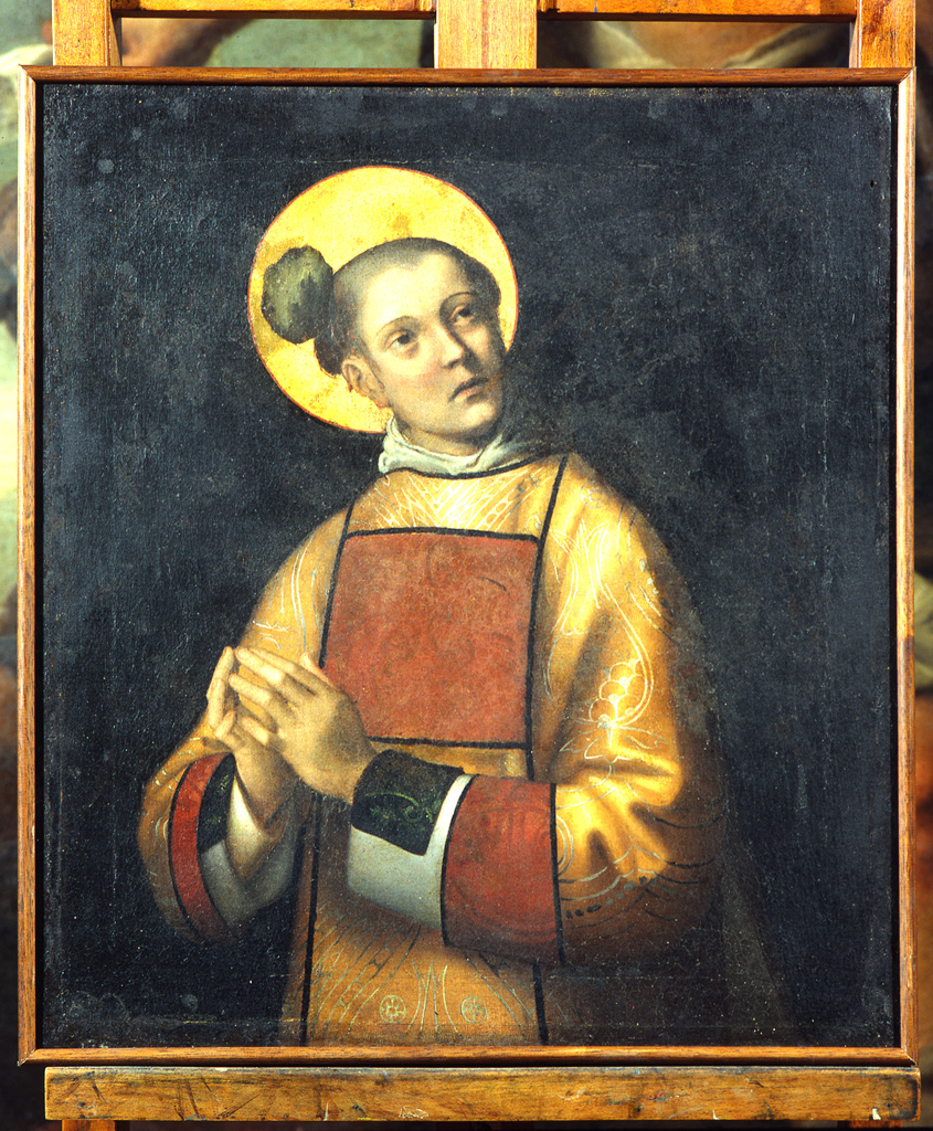Santo Stefano (dipinto, elemento d'insieme) di Panetti Domenico (sec. XVI, sec. XVI)
