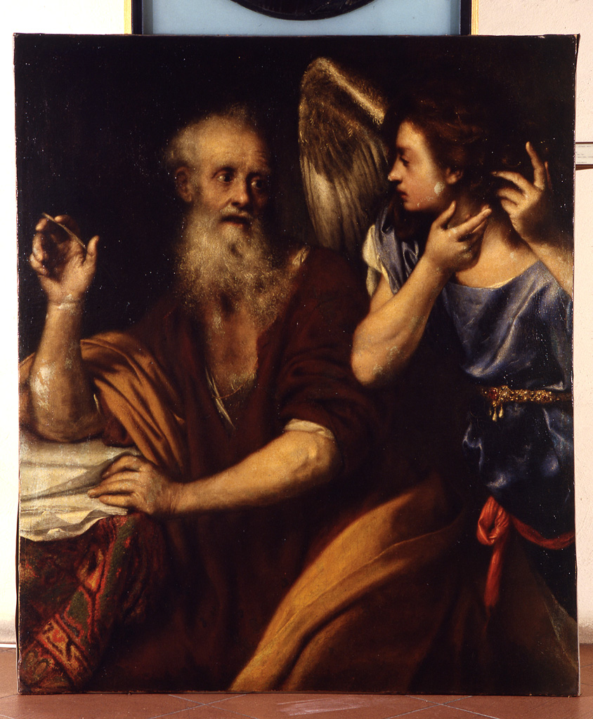 San Matteo e l'angelo (dipinto) di Forabosco Girolamo (sec. XVII)