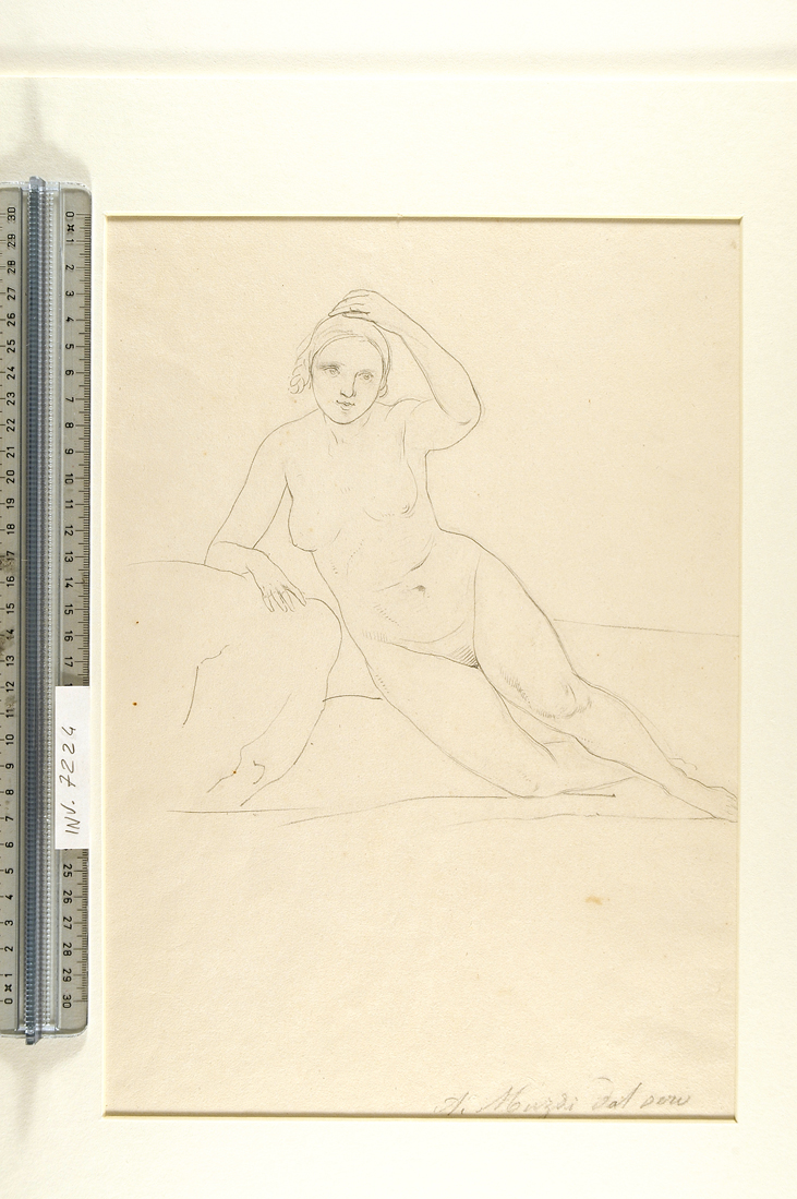 studio di nudo femminile (disegno) di Muzzi Antonio (sec. XIX)