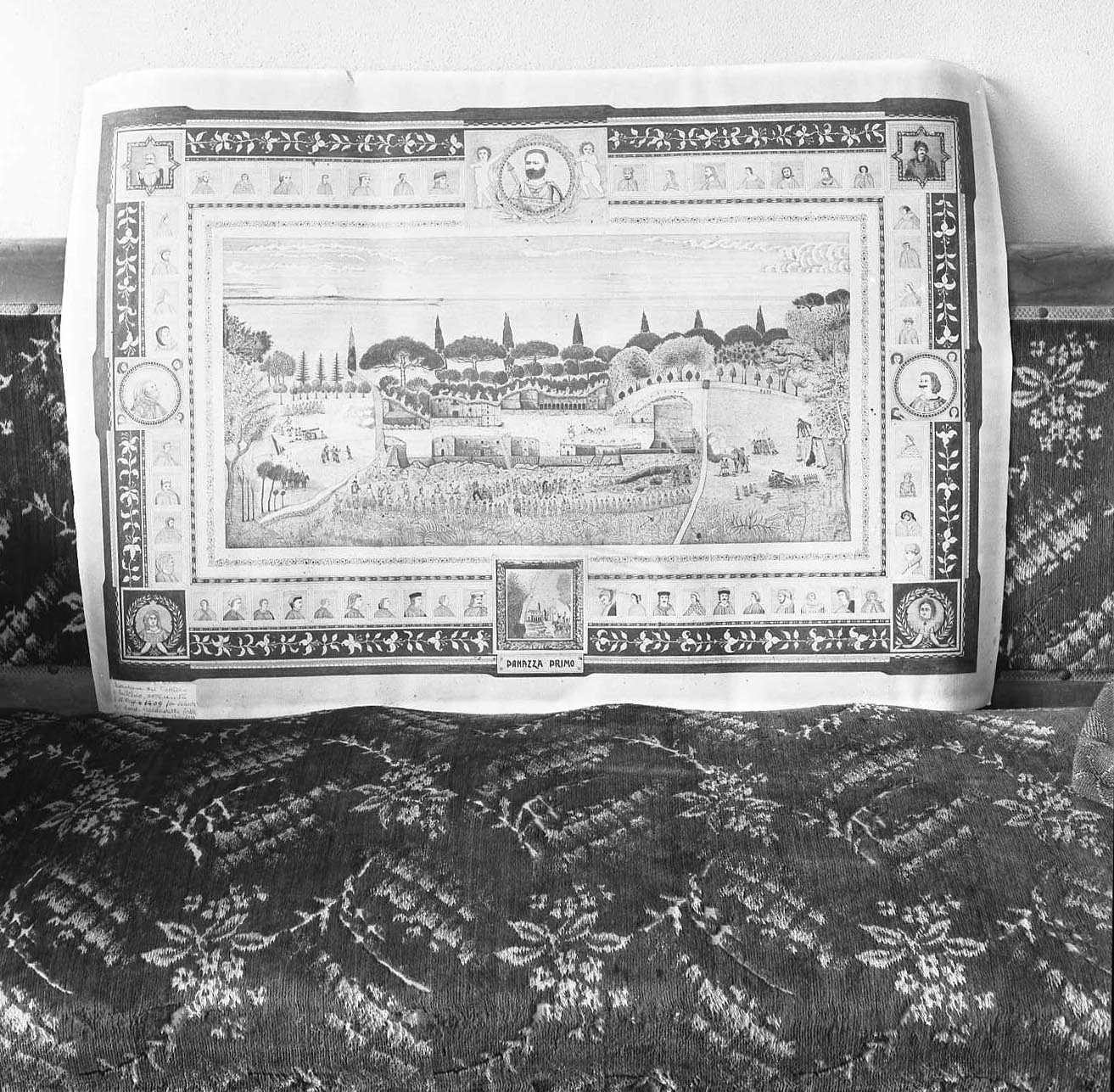 distruzione del Castello di Barbiano (disegno) di Panazza Primo (sec. XX)