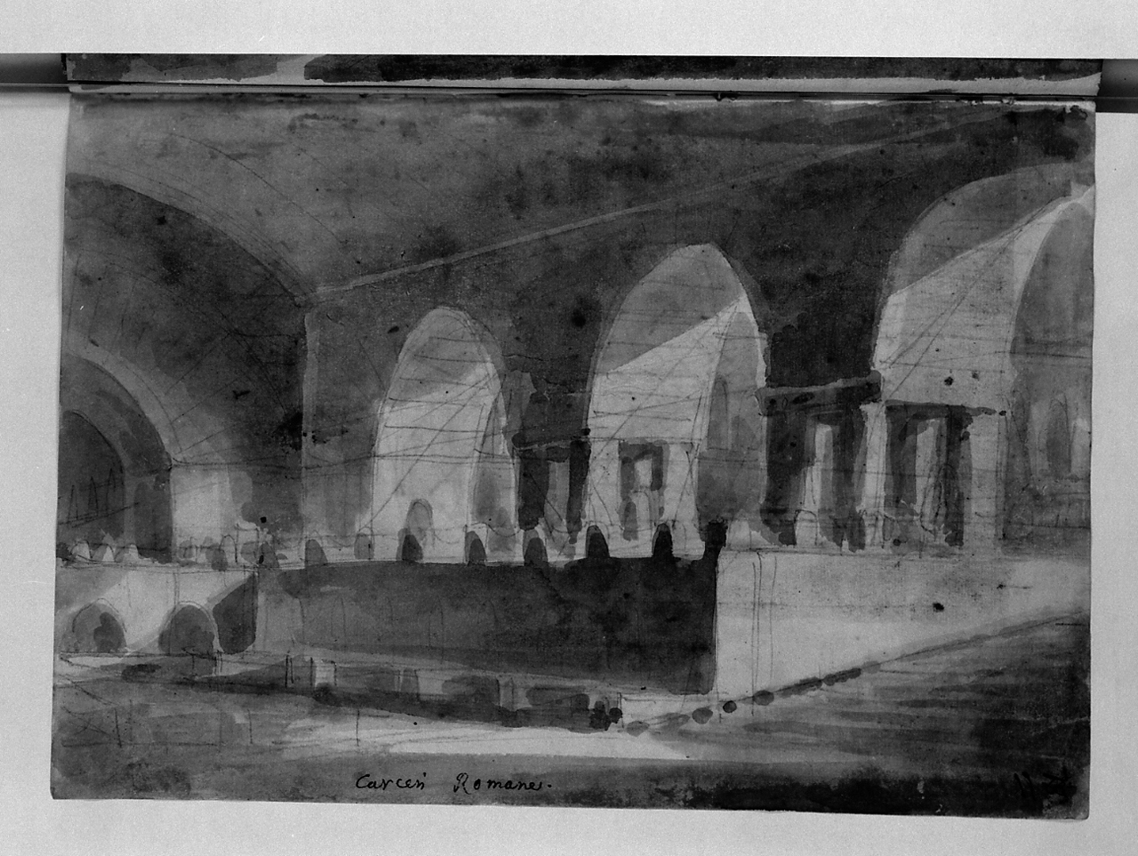 carceri romane, carceri (disegno, elemento d'insieme) di Basoli Antonio (sec. XIX)
