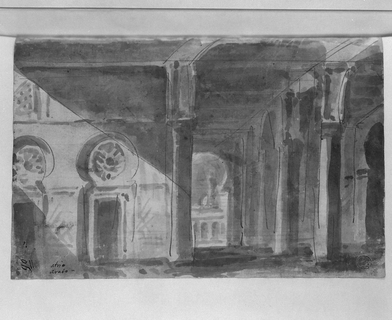 atrio arabo, architetture (disegno, elemento d'insieme) di Basoli Antonio (sec. XIX)