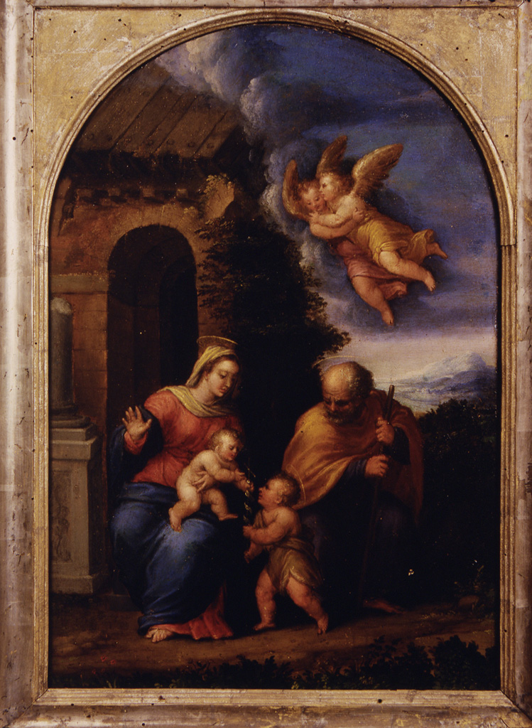 Sacra Famiglia con San Giovannino (dipinto) di Filippi Sebastiano detto Bastianino (sec. XVI)