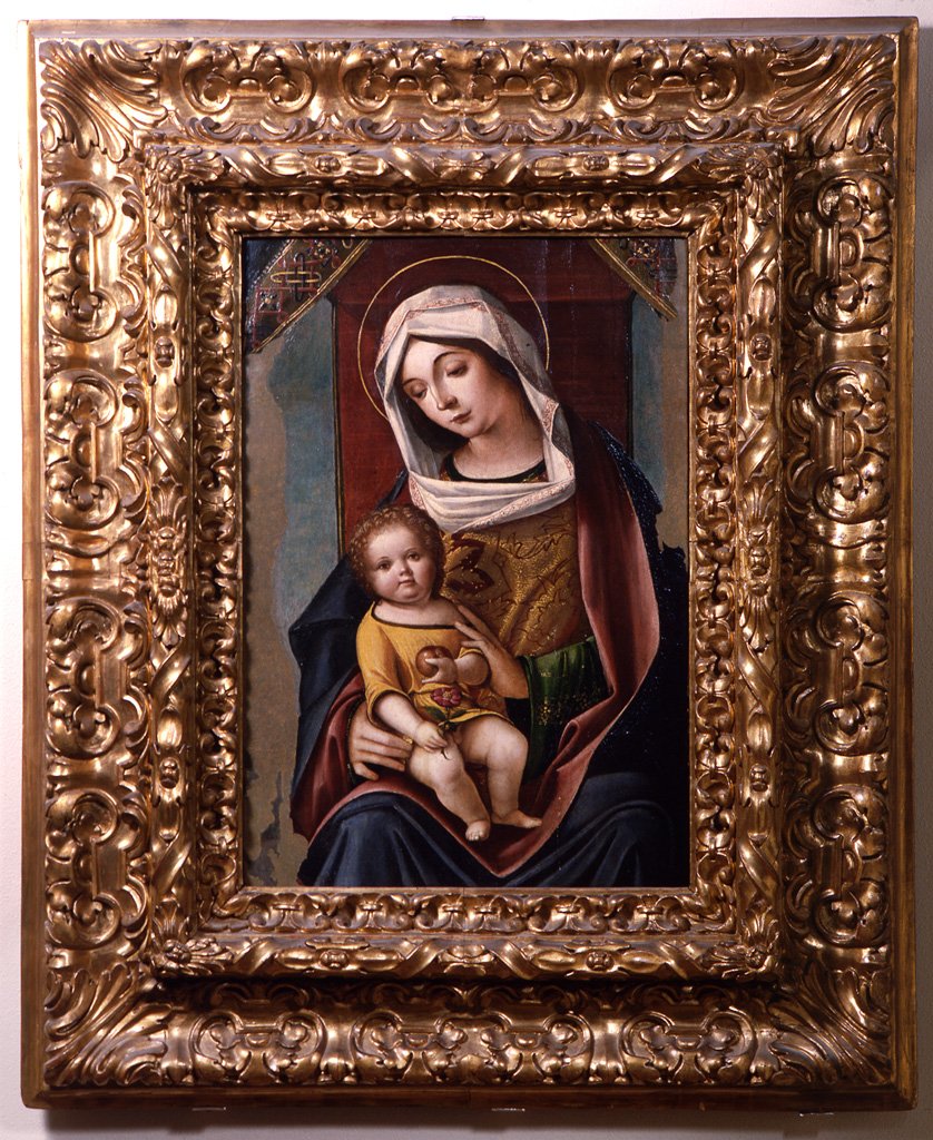 Madonna con Bambino (dipinto) di Carrari Baldassarre (sec. XVI)
