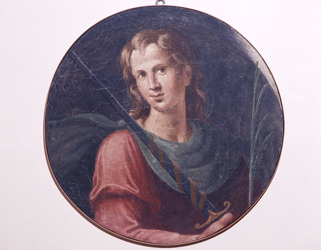 San Paolo (dipinto murale, elemento d'insieme) di Sellari Girolamo detto Girolamo da Carpi (attribuito) (sec. XVI)