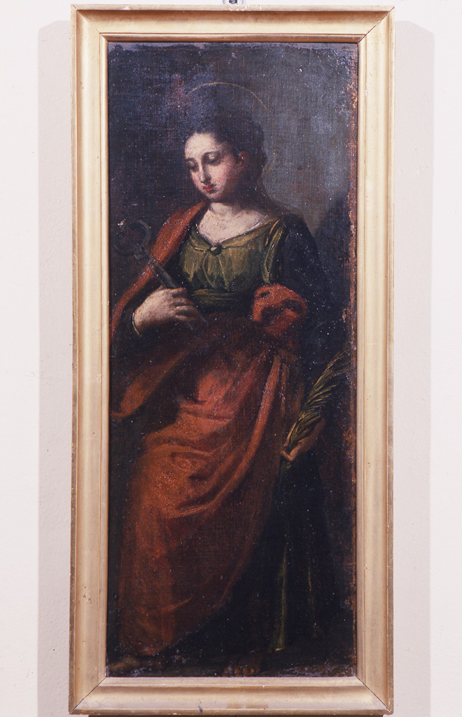 Sant'Apollonia (dipinto, elemento d'insieme) di Scarsella Ippolito detto Scarsellino (fine sec. XVI)